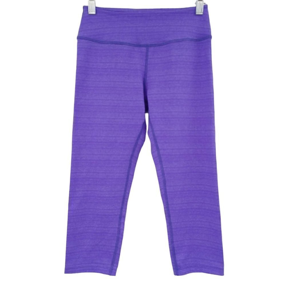 Beyond Yoga Stripe Capri Legging In Vivid Violet Women's S Activewear Athleisure